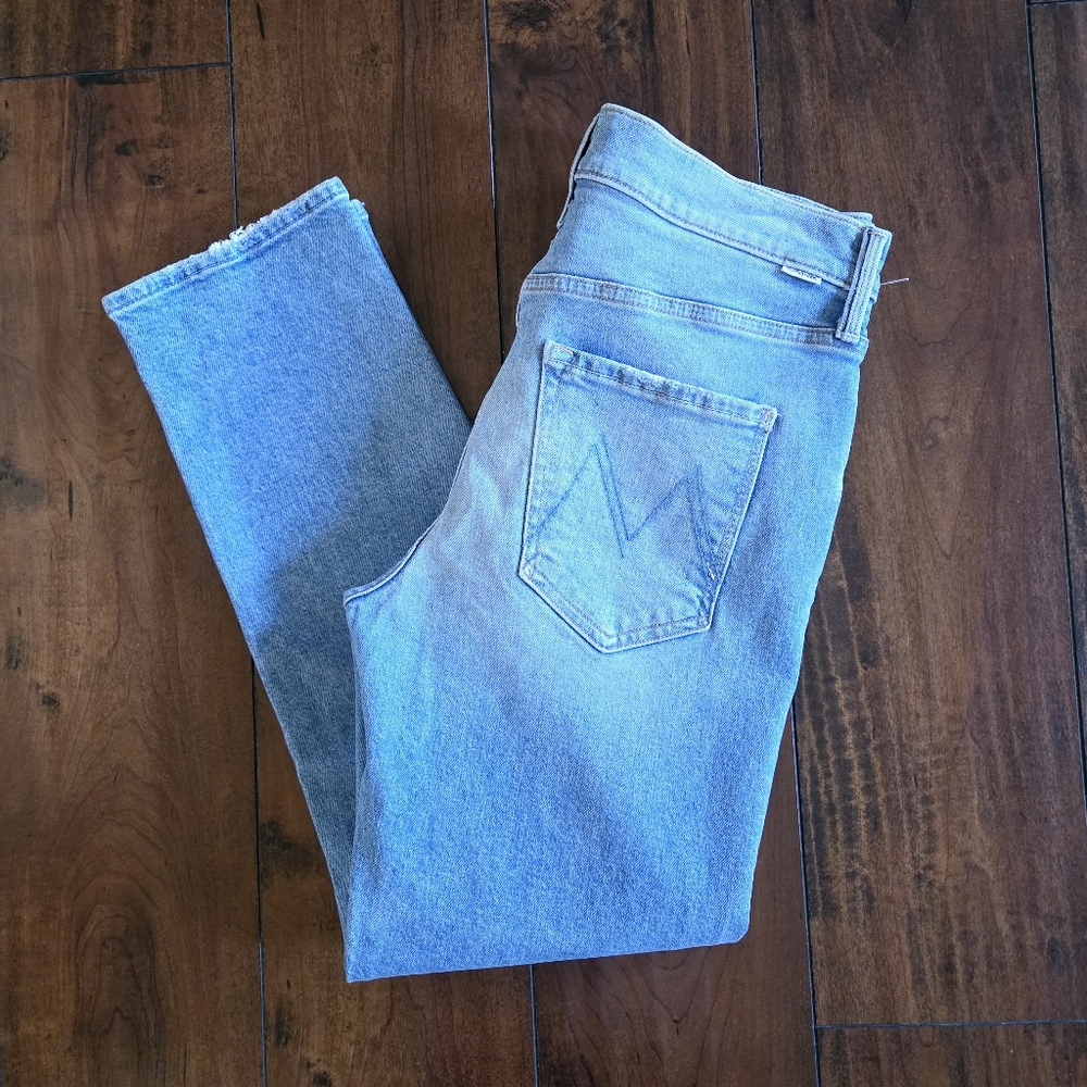 Mother The Scrapper Ankle Button Fly High Rise Stretch Straight Leg Jeans Sz 26 - Picture 9 of 16